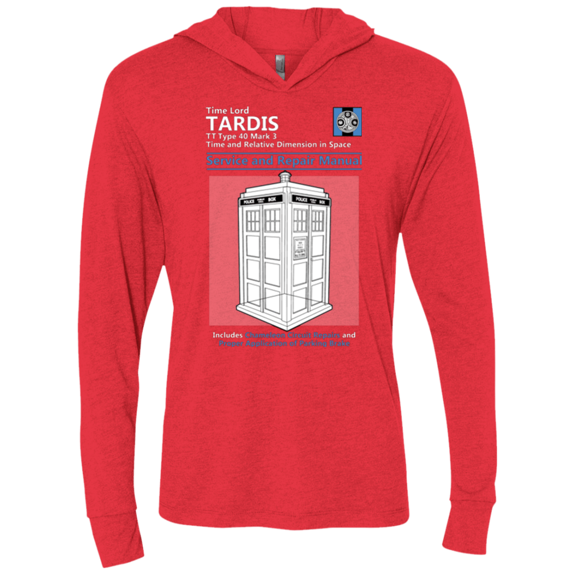 T-Shirts Vintage Red / X-Small TARDIS SERVICE AND REPAIR MANUAL Triblend Long Sleeve Hoodie Tee