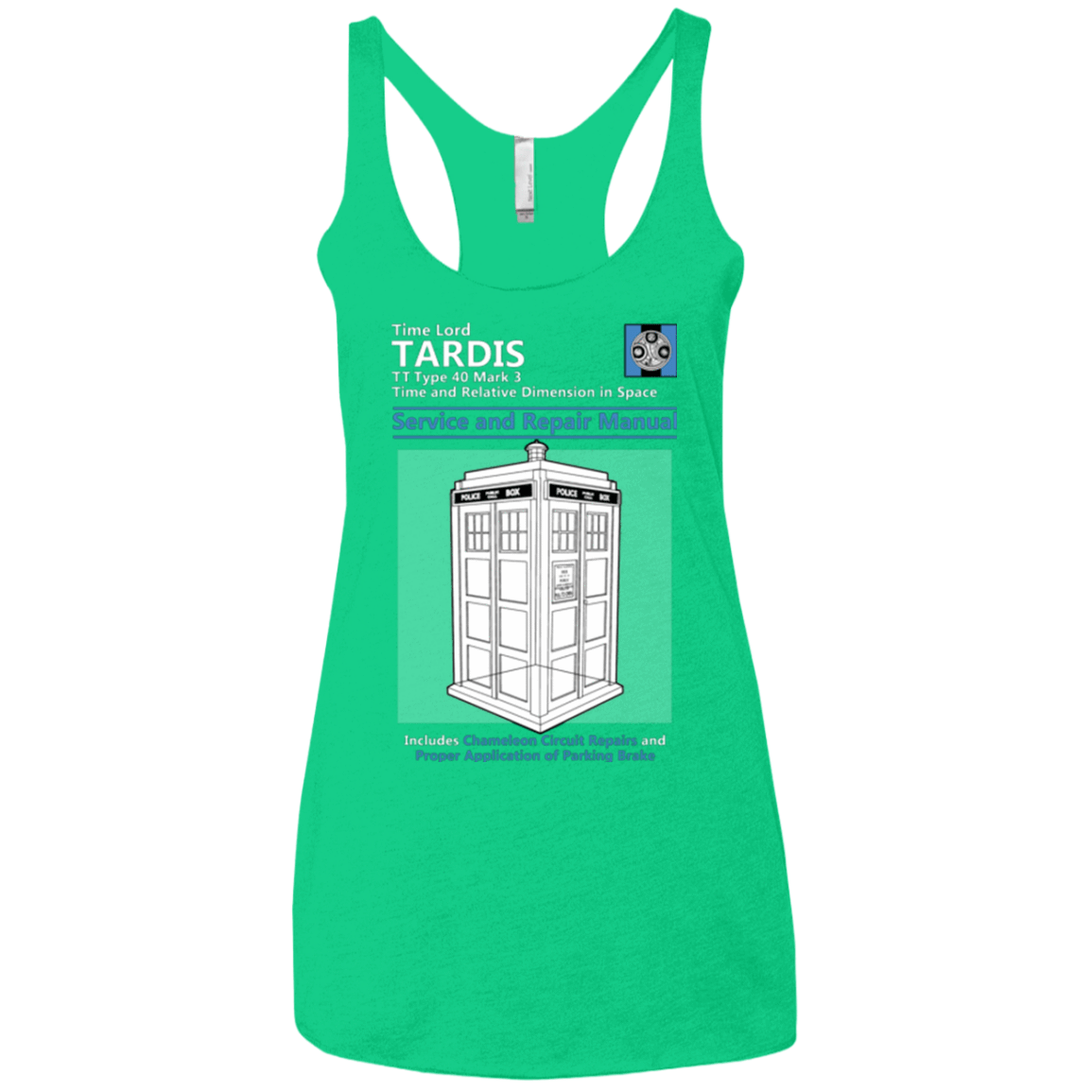 T-Shirts Envy / X-Small TARDIS SERVICE AND REPAIR MANUAL Women's Triblend Racerback Tank