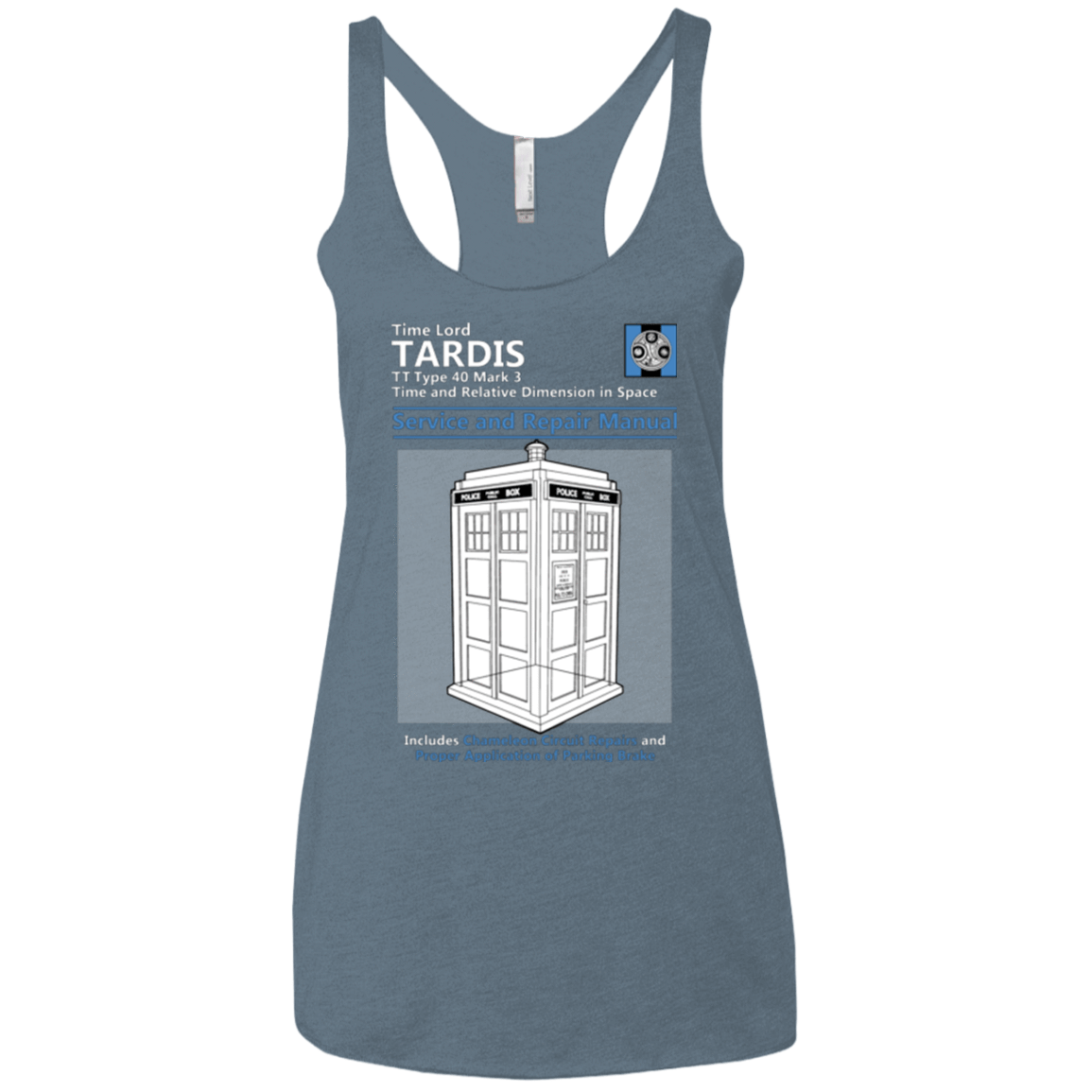T-Shirts Indigo / X-Small TARDIS SERVICE AND REPAIR MANUAL Women's Triblend Racerback Tank