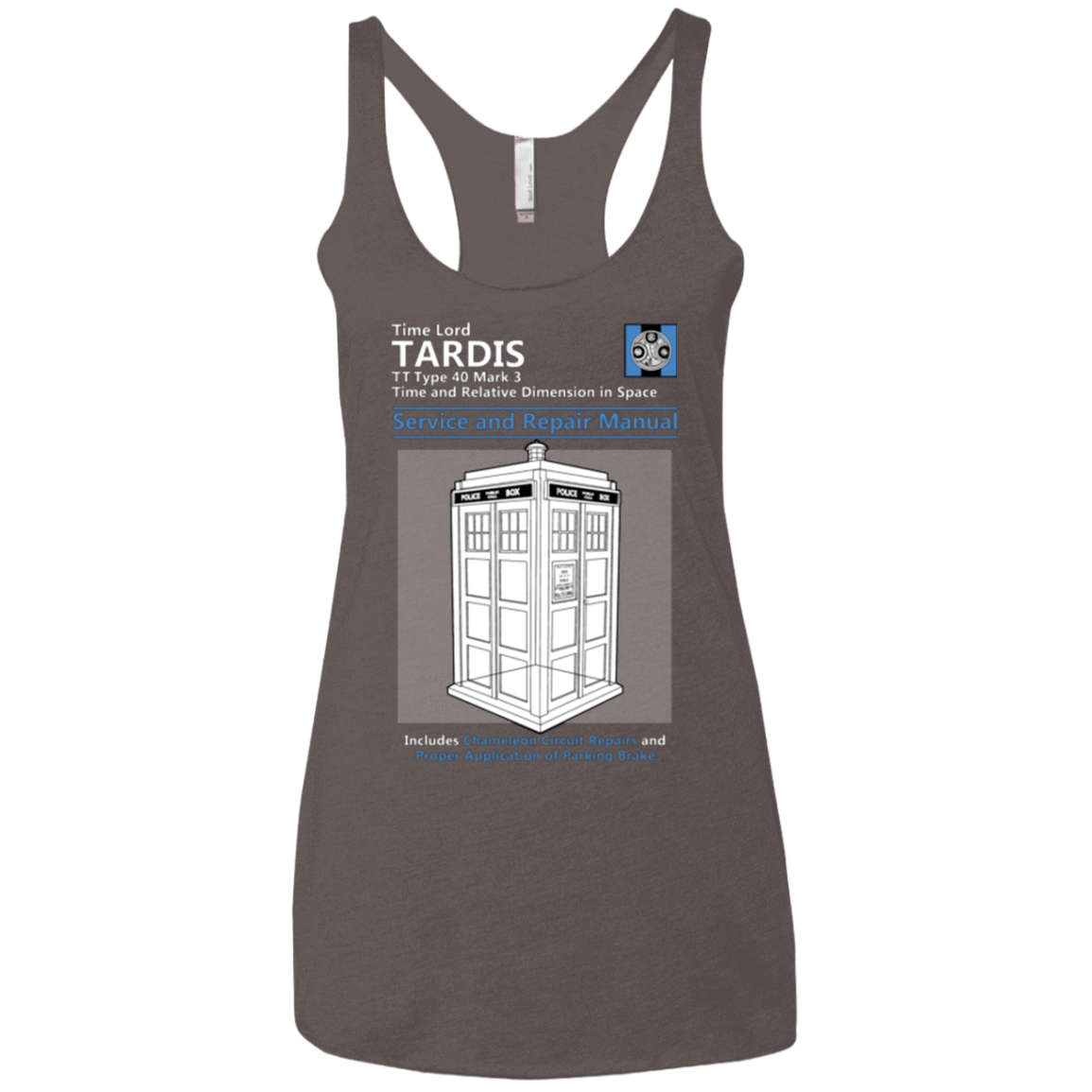 T-Shirts Macchiato / X-Small TARDIS SERVICE AND REPAIR MANUAL Women's Triblend Racerback Tank