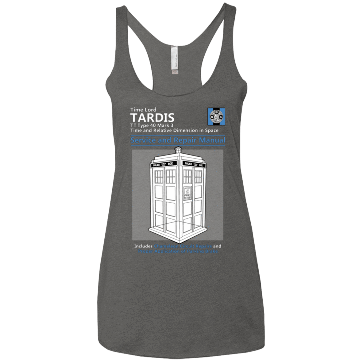 T-Shirts Premium Heather / X-Small TARDIS SERVICE AND REPAIR MANUAL Women's Triblend Racerback Tank