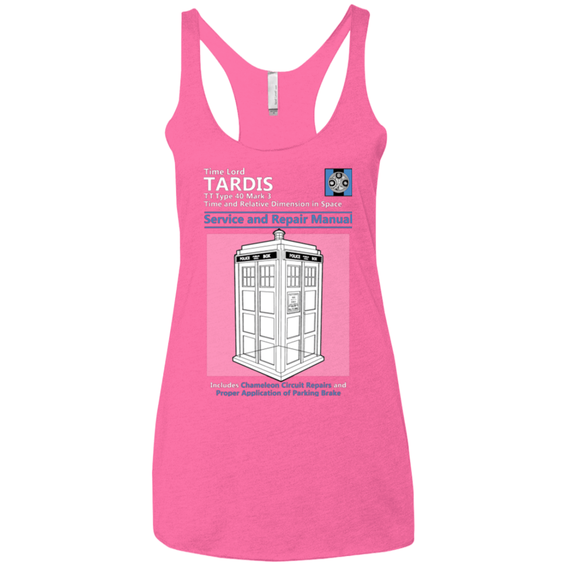 T-Shirts Vintage Pink / X-Small TARDIS SERVICE AND REPAIR MANUAL Women's Triblend Racerback Tank