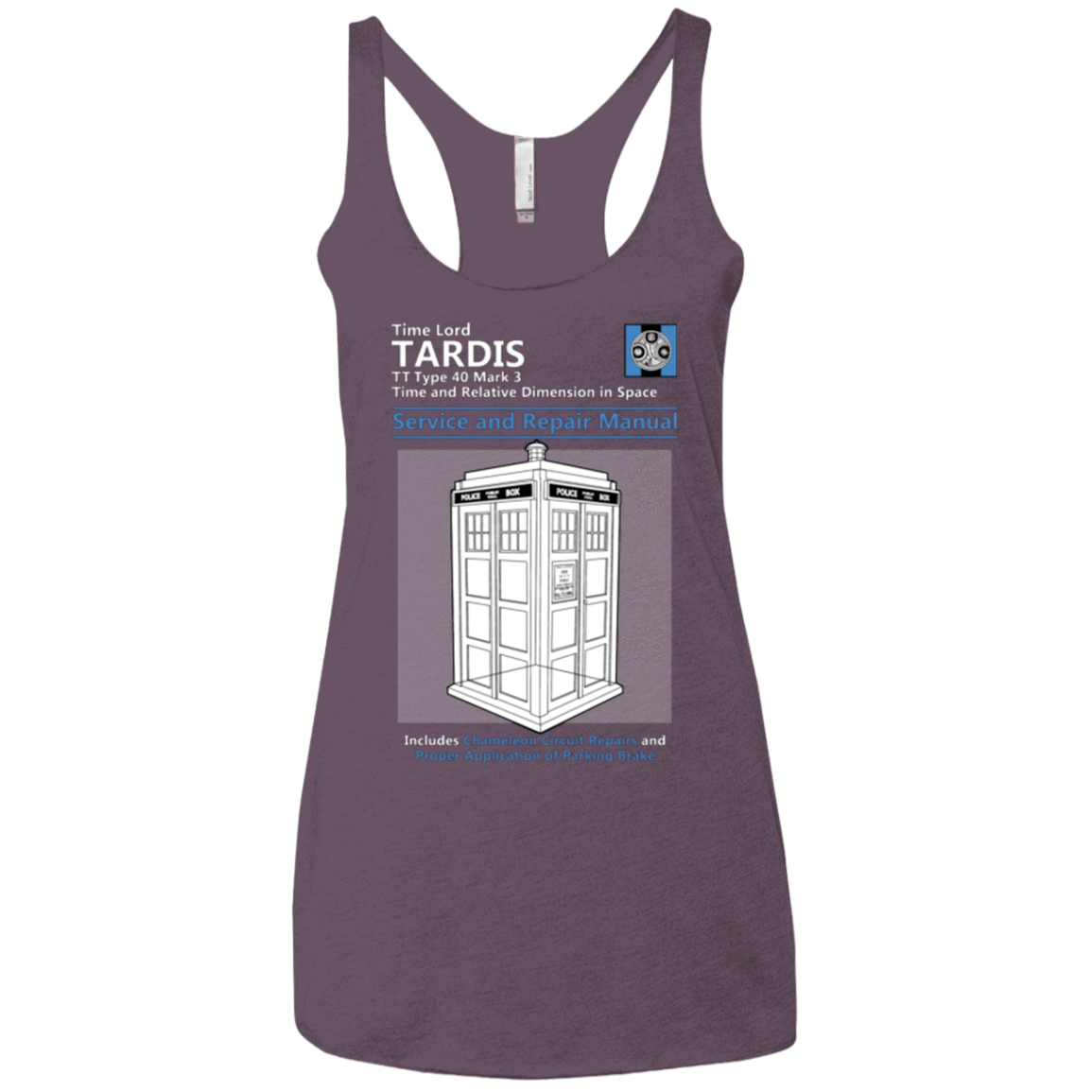 T-Shirts Vintage Purple / X-Small TARDIS SERVICE AND REPAIR MANUAL Women's Triblend Racerback Tank