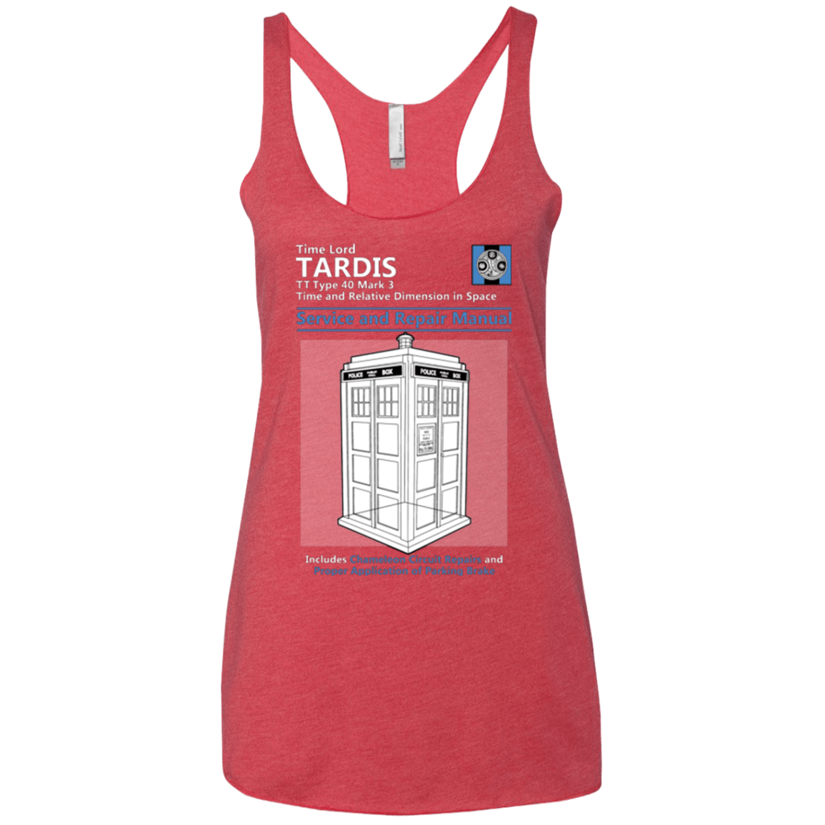 T-Shirts Vintage Red / X-Small TARDIS SERVICE AND REPAIR MANUAL Women's Triblend Racerback Tank