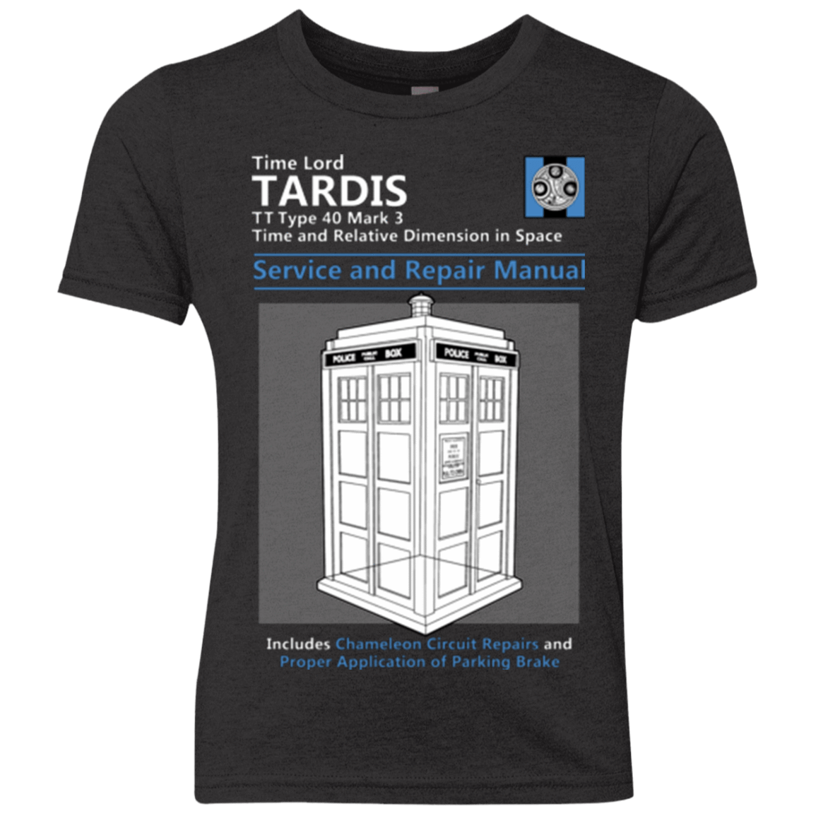 T-Shirts Vintage Black / YXS TARDIS SERVICE AND REPAIR MANUAL Youth Triblend T-Shirt