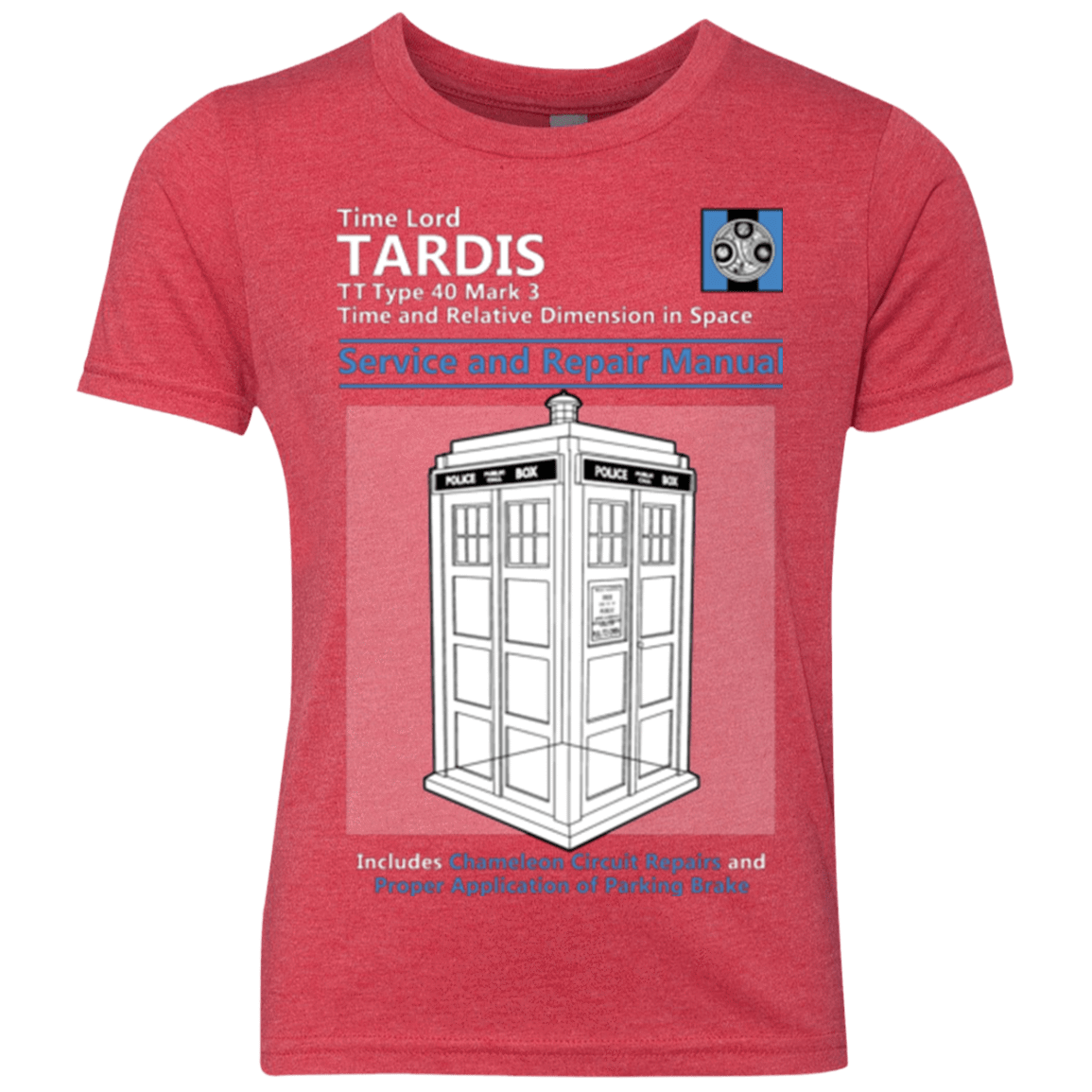 T-Shirts Vintage Red / YXS TARDIS SERVICE AND REPAIR MANUAL Youth Triblend T-Shirt