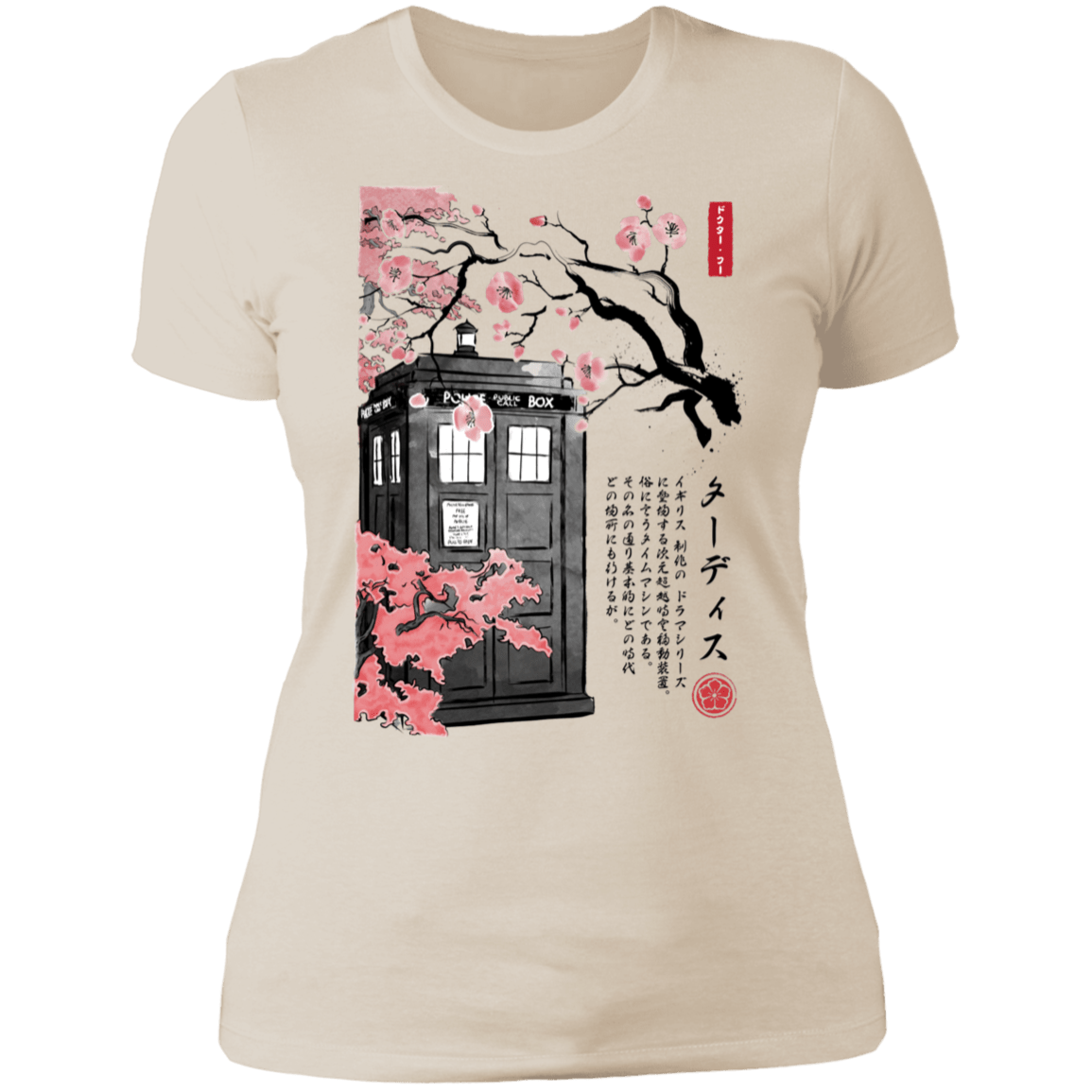 T-Shirts Ivory/ / S Tardis Sumi-e Women's Premium T-Shirt