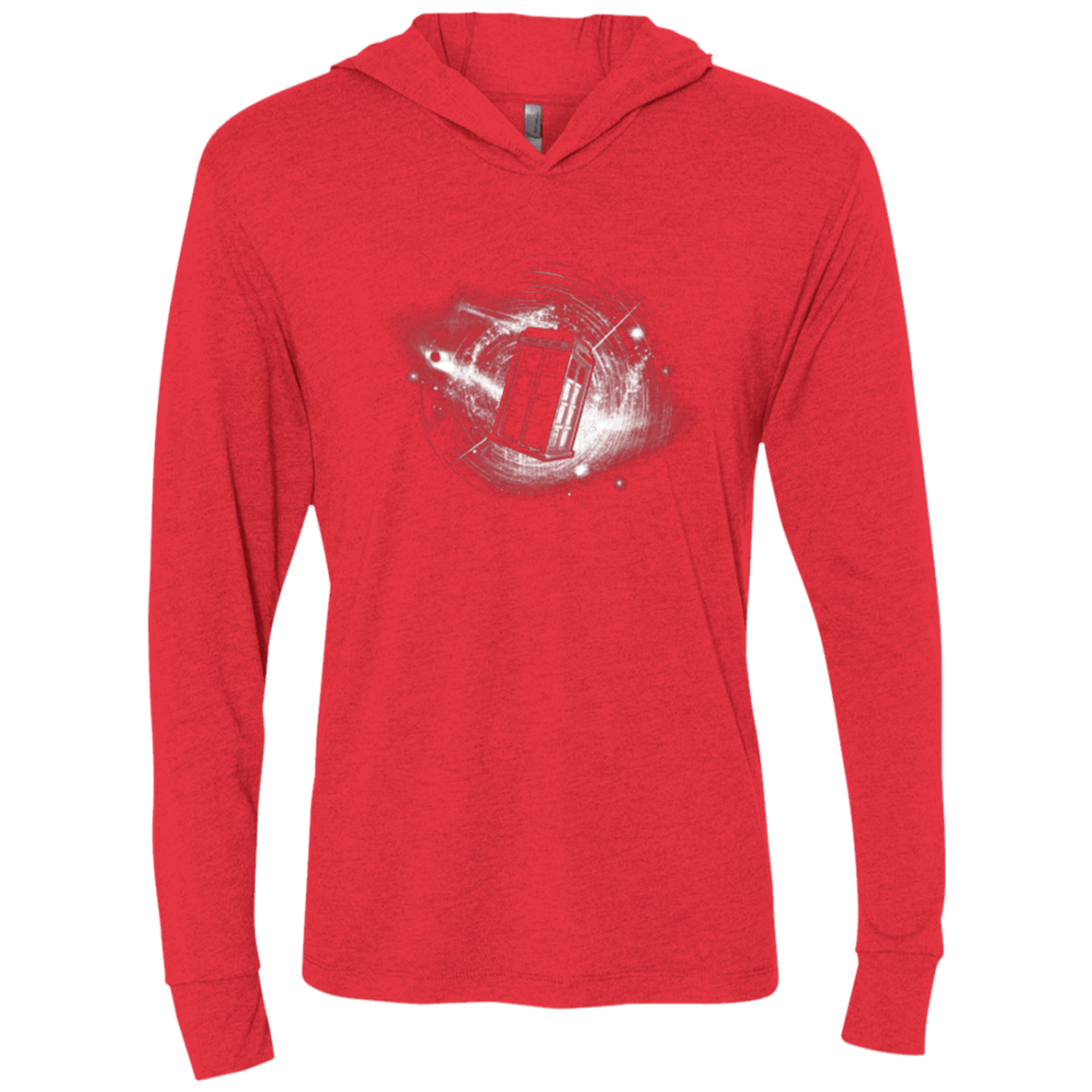 T-Shirts Vintage Red / X-Small Tardis Triblend Long Sleeve Hoodie Tee