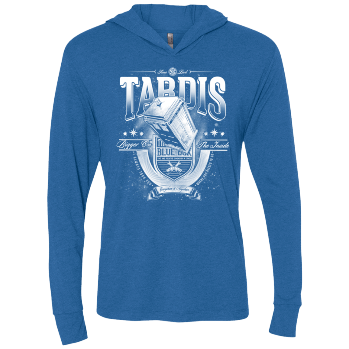 T-Shirts Vintage Royal / X-Small Tardis Triblend Long Sleeve Hoodie Tee