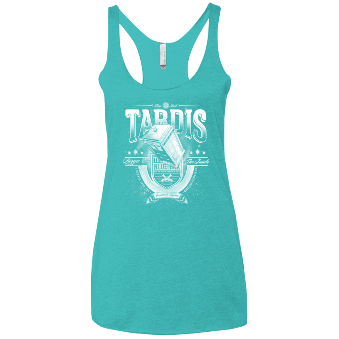 T-Shirts Tahiti Blue / X-Small Tardis Women's Triblend Racerback Tank