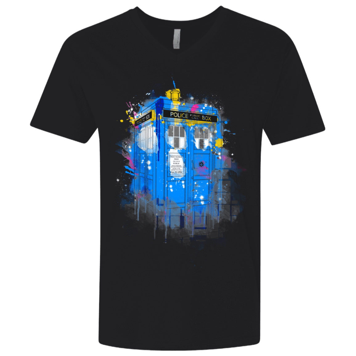 T-Shirts Black / X-Small Tardisplash Men's Premium V-Neck