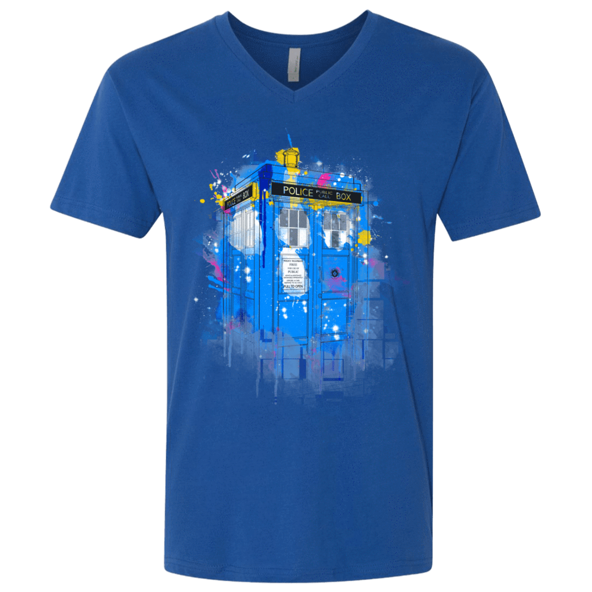 T-Shirts Royal / X-Small Tardisplash Men's Premium V-Neck