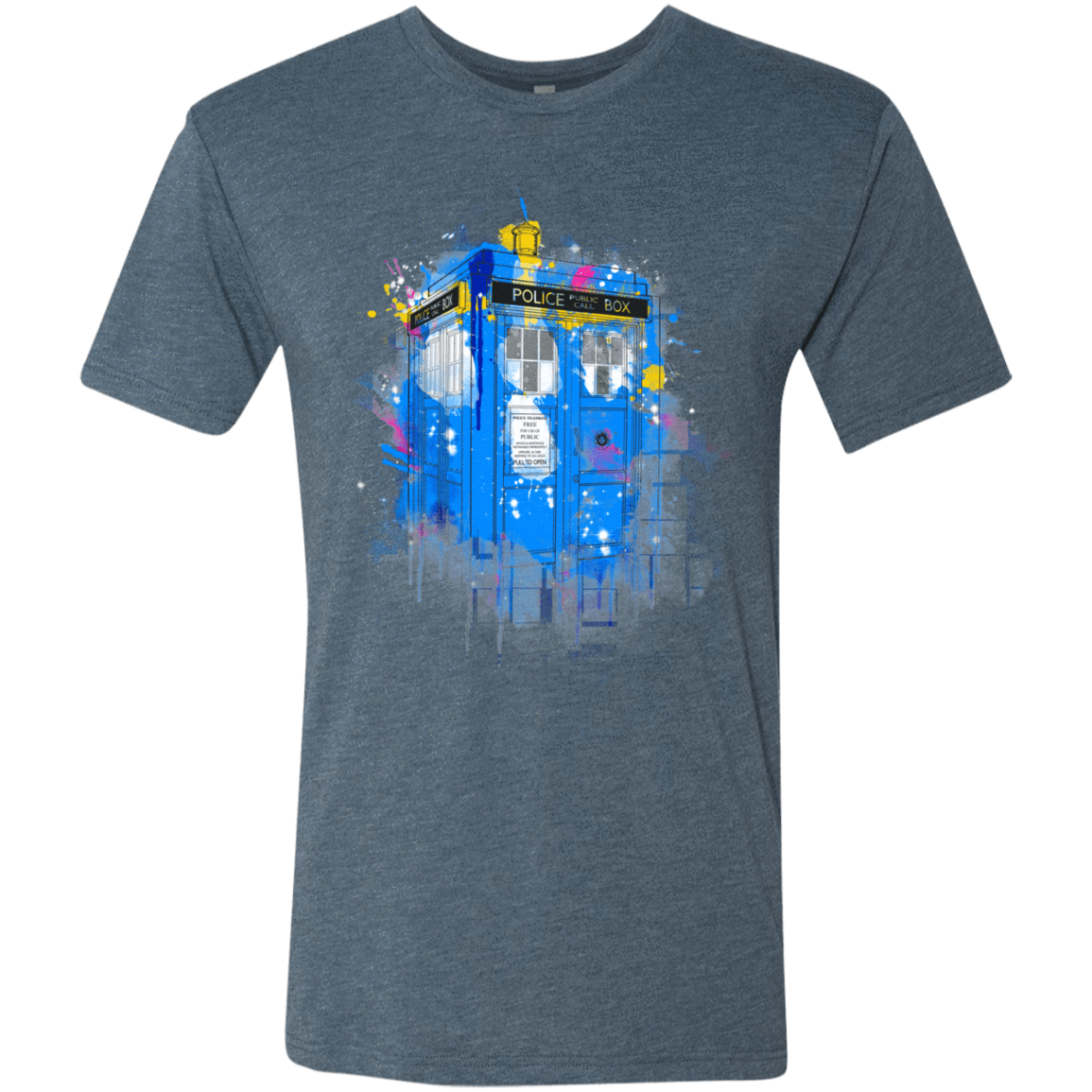 T-Shirts Indigo / S Tardisplash Men's Triblend T-Shirt