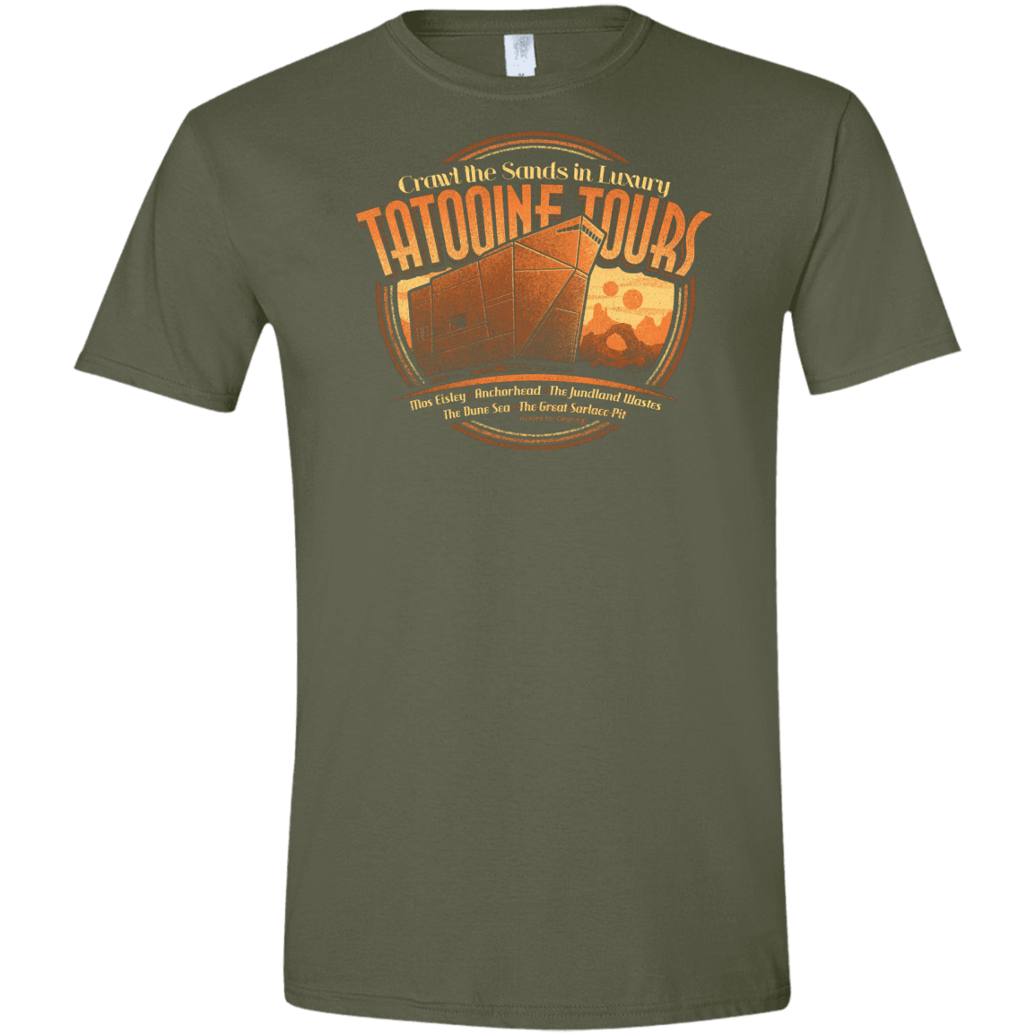 T-Shirts Military Green / S Tatooine Tours Men's Semi-Fitted Softstyle
