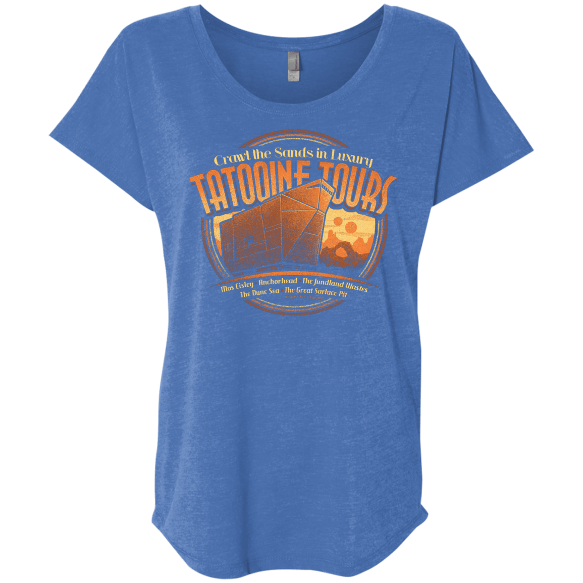 T-Shirts Vintage Royal / X-Small Tatooine Tours Triblend Dolman Sleeve