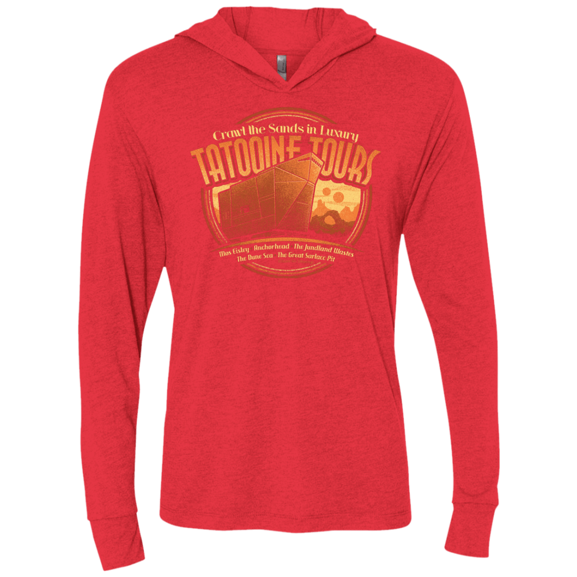 T-Shirts Vintage Red / X-Small Tatooine Tours Triblend Long Sleeve Hoodie Tee