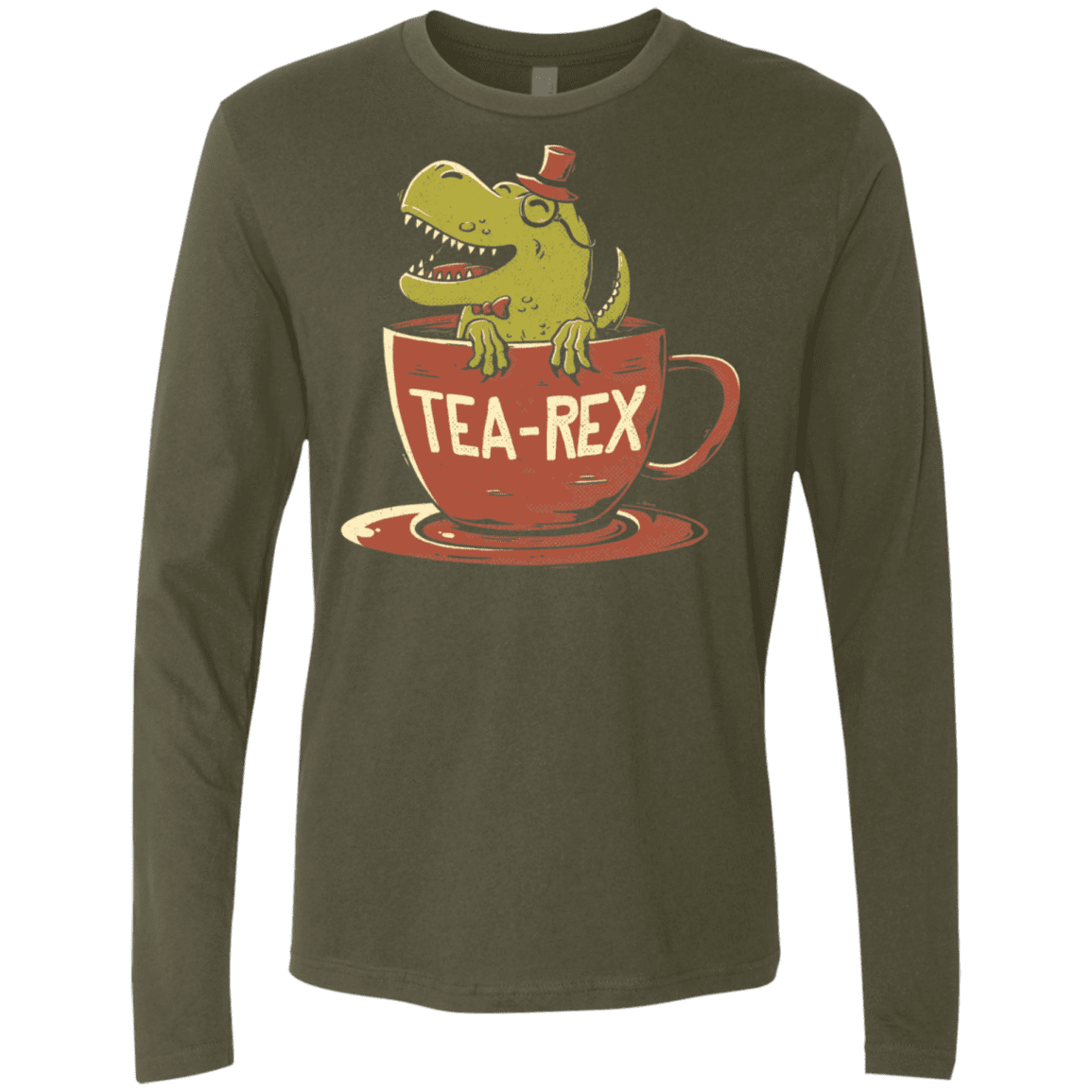 T-Shirts Military Green / S Tea-Rex Men's Premium Long Sleeve