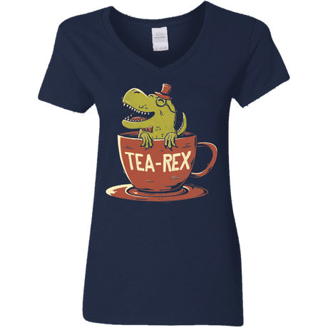 T-Shirts Navy / S Tea-Rex Women's V-Neck T-Shirt