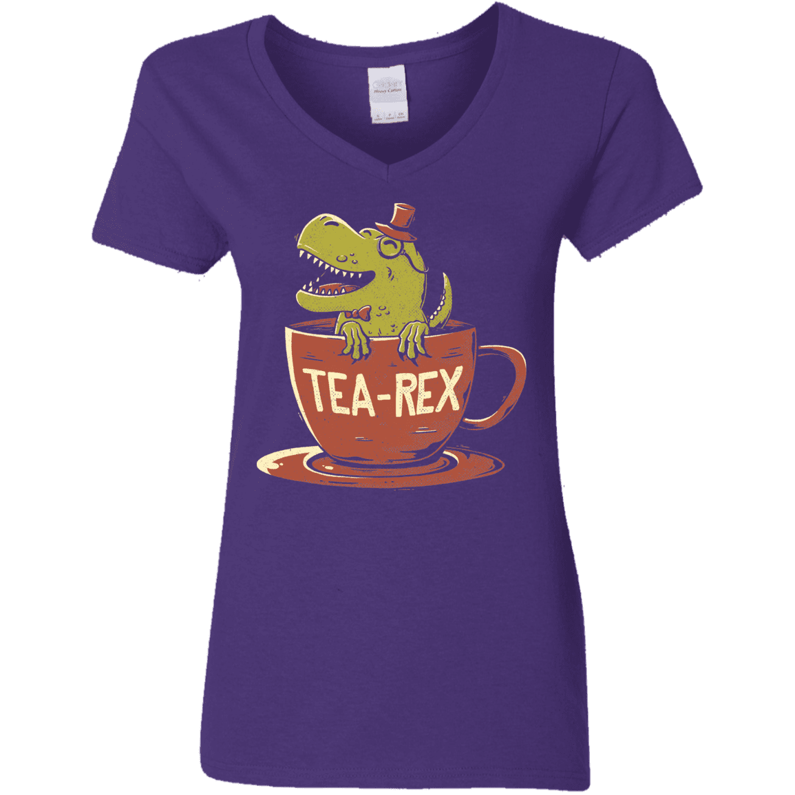 T-Shirts Purple / S Tea-Rex Women's V-Neck T-Shirt