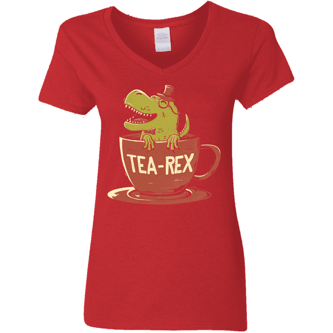 T-Shirts Red / S Tea-Rex Women's V-Neck T-Shirt