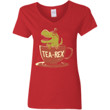 T-Shirts Red / S Tea-Rex Women's V-Neck T-Shirt