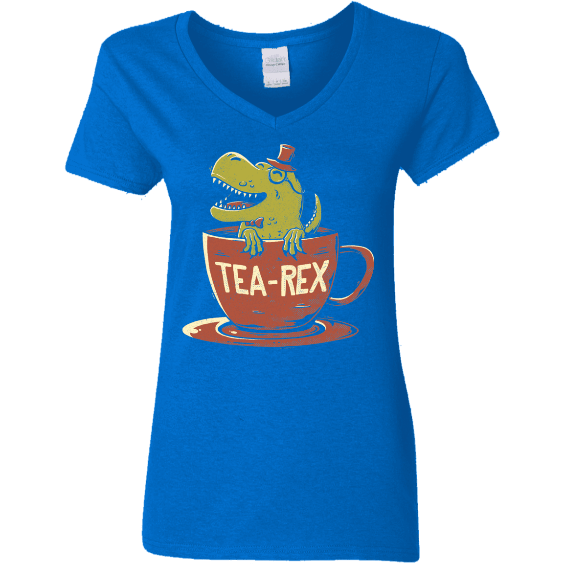 T-Shirts Royal / S Tea-Rex Women's V-Neck T-Shirt