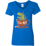 T-Shirts Royal / S Tea-Rex Women's V-Neck T-Shirt