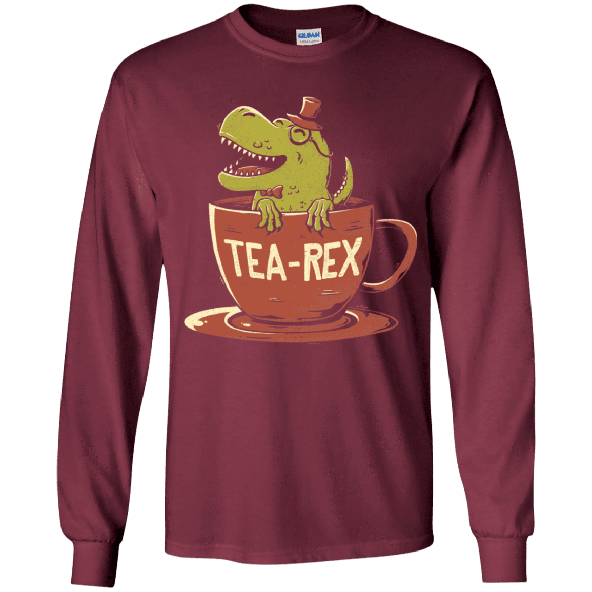 T-Shirts Maroon / YS Tea-Rex Youth Long Sleeve T-Shirt