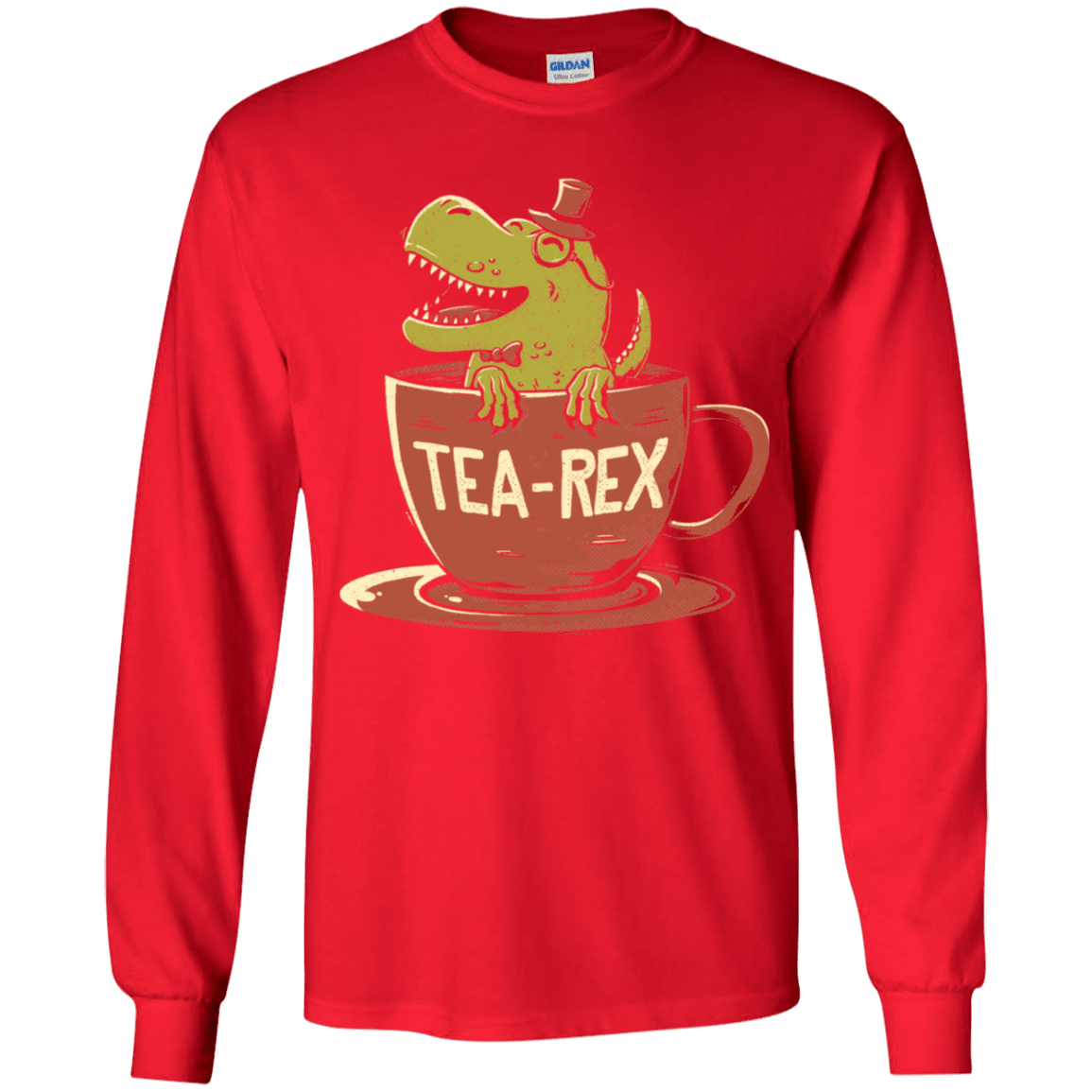 T-Shirts Red / YS Tea-Rex Youth Long Sleeve T-Shirt