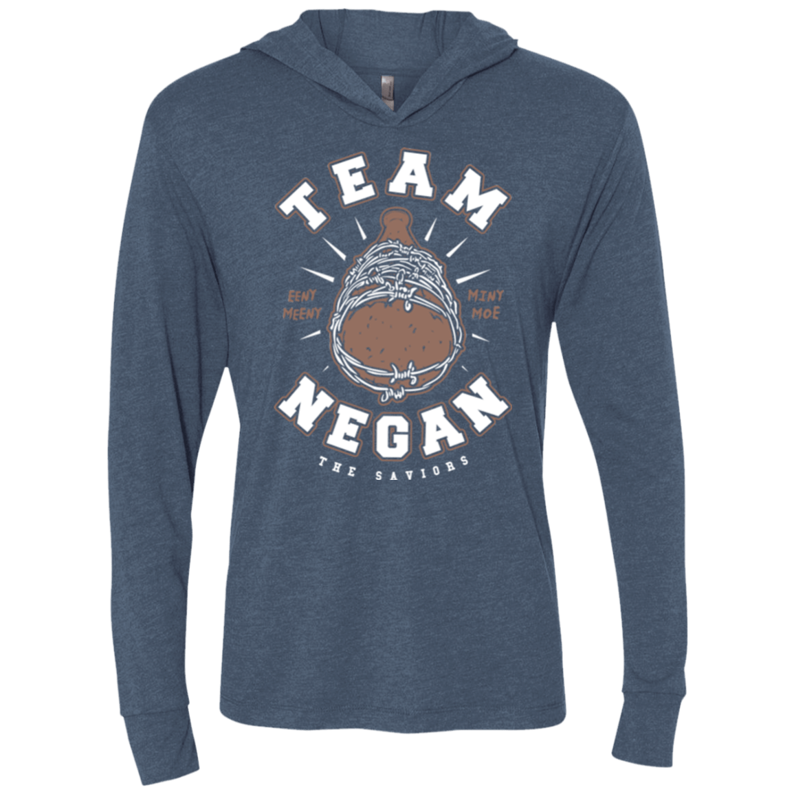 T-Shirts Indigo / X-Small Team Negan Triblend Long Sleeve Hoodie Tee