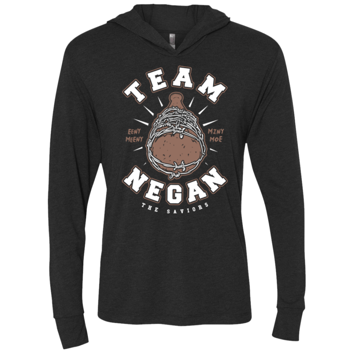 T-Shirts Vintage Black / X-Small Team Negan Triblend Long Sleeve Hoodie Tee