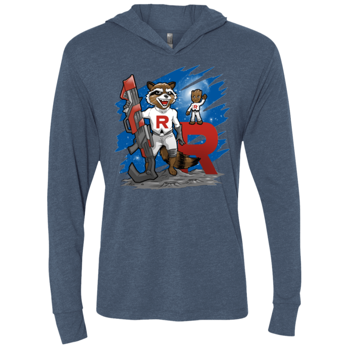 T-Shirts Indigo / X-Small Team R Triblend Long Sleeve Hoodie Tee