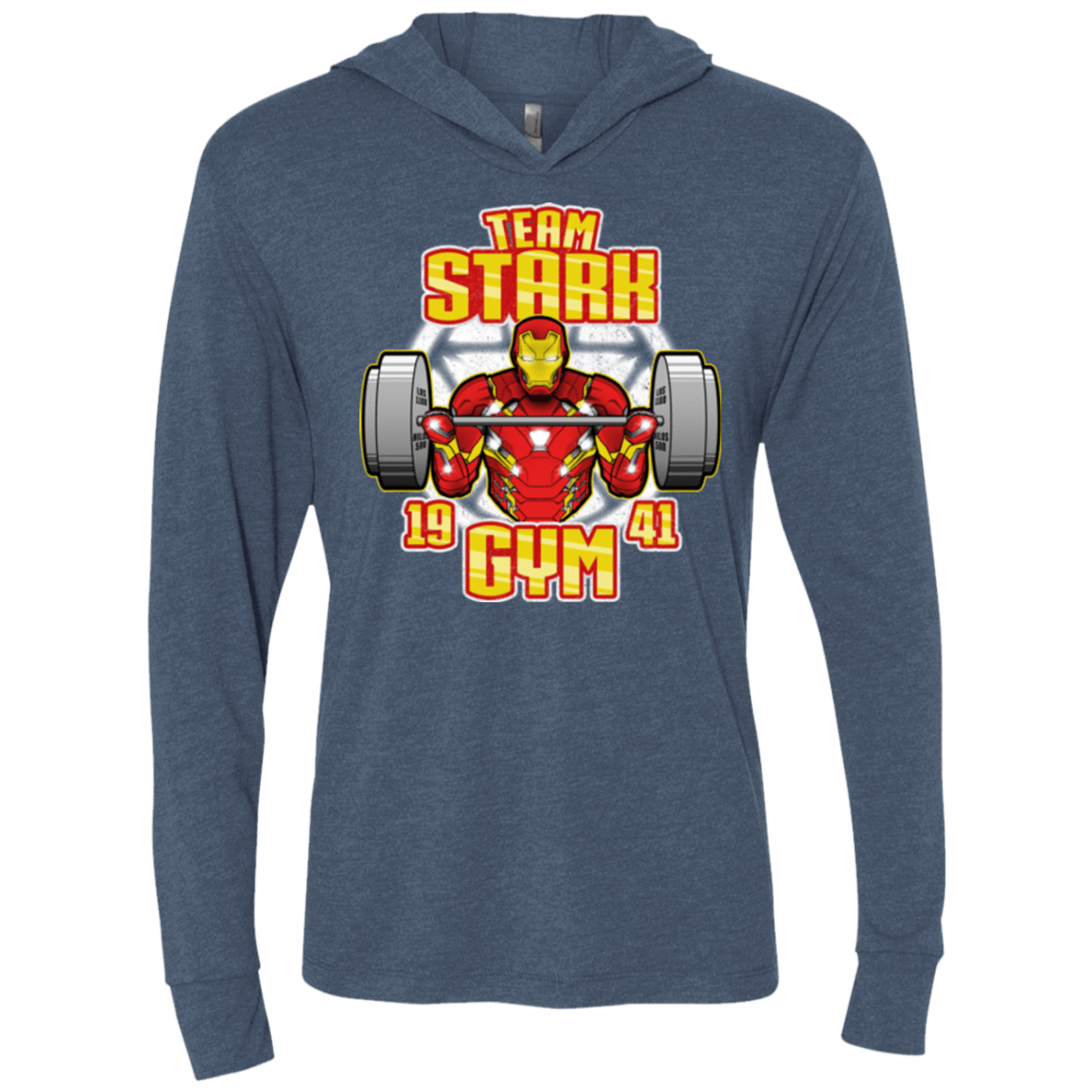 T-Shirts Indigo / X-Small Team Stark Gym Triblend Long Sleeve Hoodie Tee