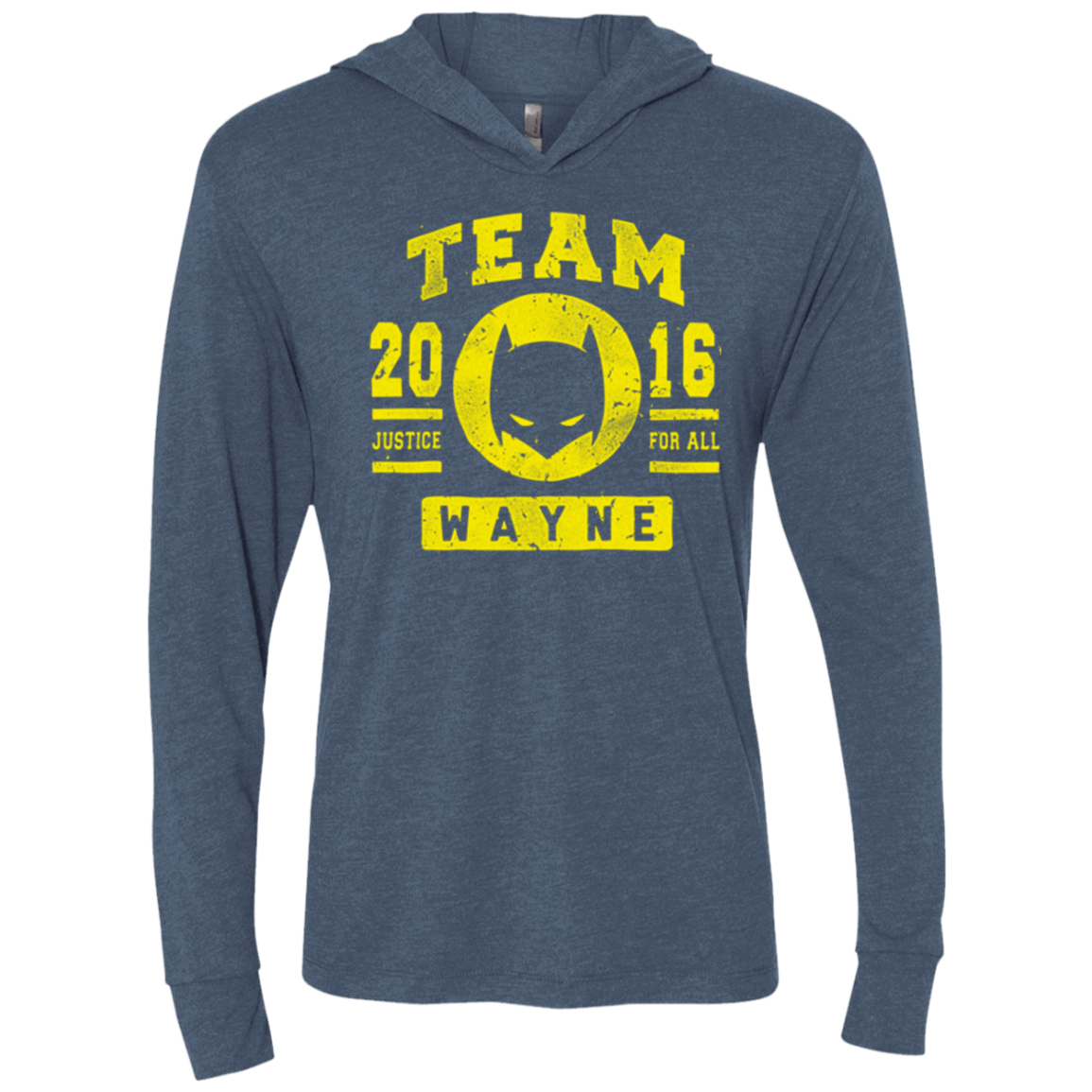 T-Shirts Indigo / X-Small TEAM WAYNE Triblend Long Sleeve Hoodie Tee