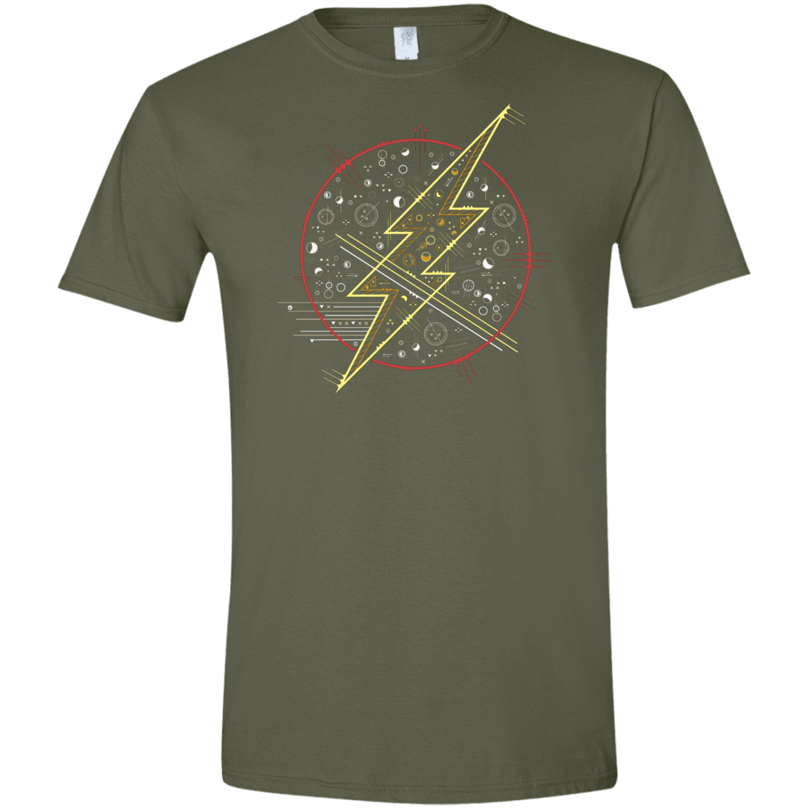 T-Shirts Military Green / S Tech Flash Men's Semi-Fitted Softstyle