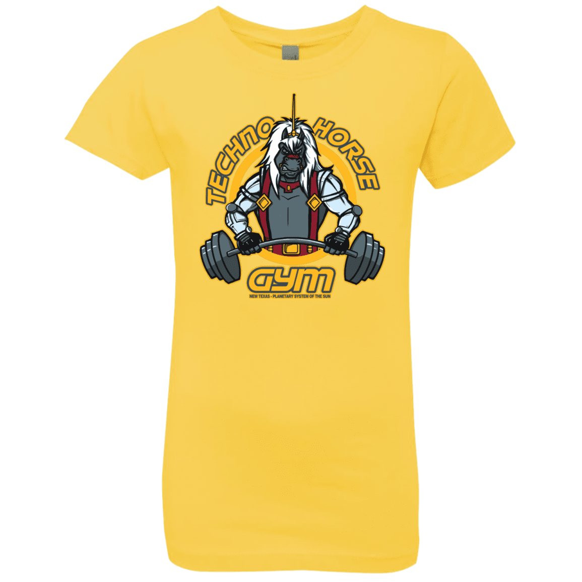 T-Shirts Vibrant Yellow / YXS Techno Horse Gym Girls Premium T-Shirt