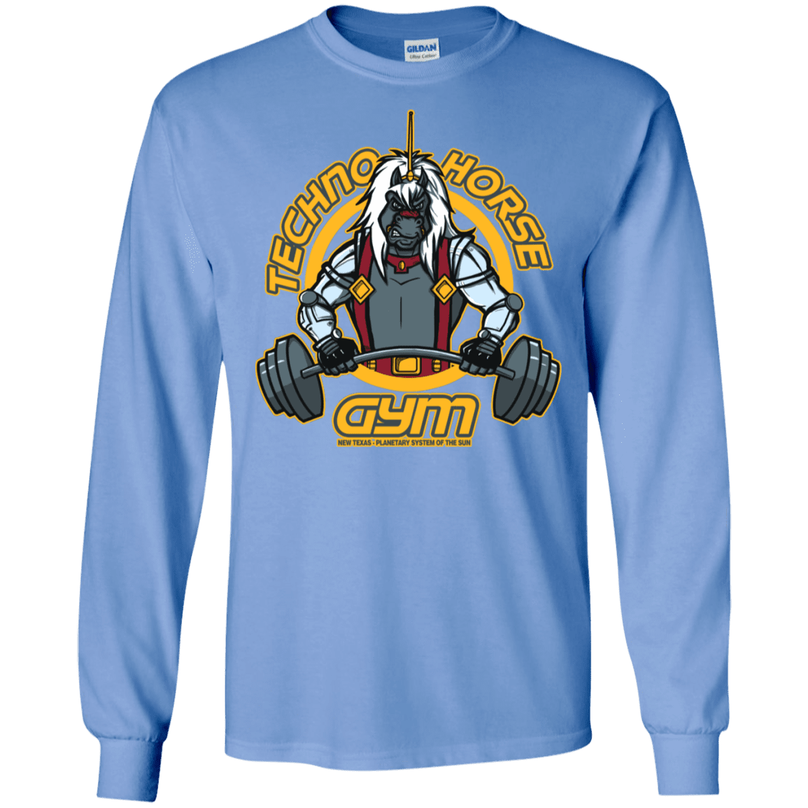 T-Shirts Carolina Blue / S Techno Horse Gym Men's Long Sleeve T-Shirt