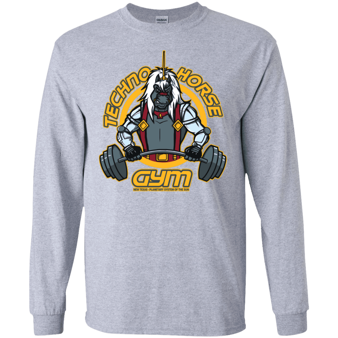 T-Shirts Sport Grey / S Techno Horse Gym Men's Long Sleeve T-Shirt