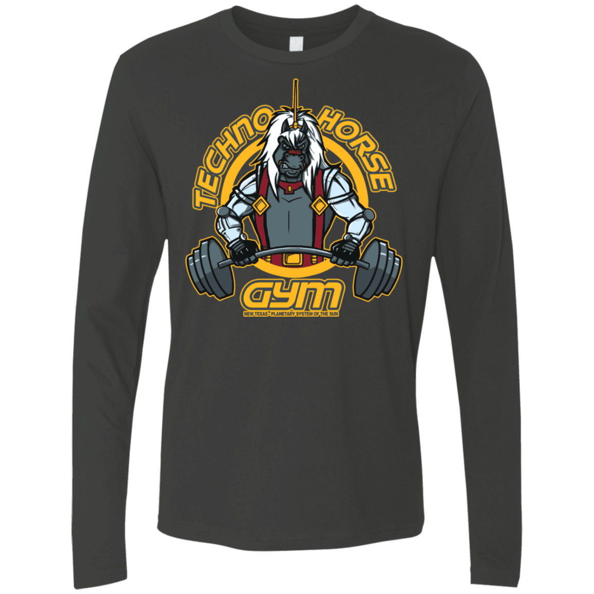 T-Shirts Heavy Metal / S Techno Horse Gym Men's Premium Long Sleeve