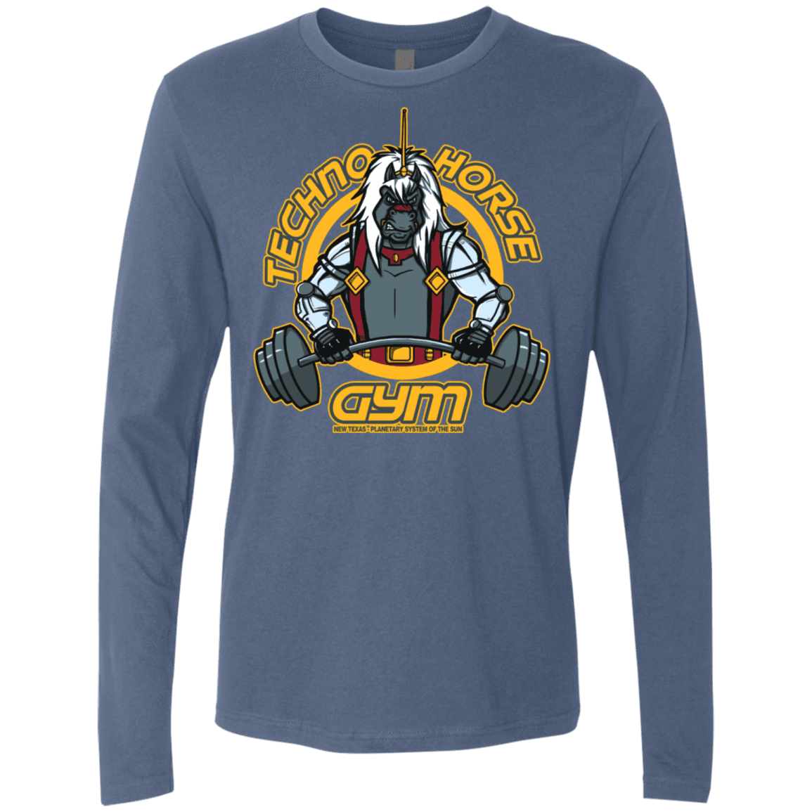 T-Shirts Indigo / S Techno Horse Gym Men's Premium Long Sleeve