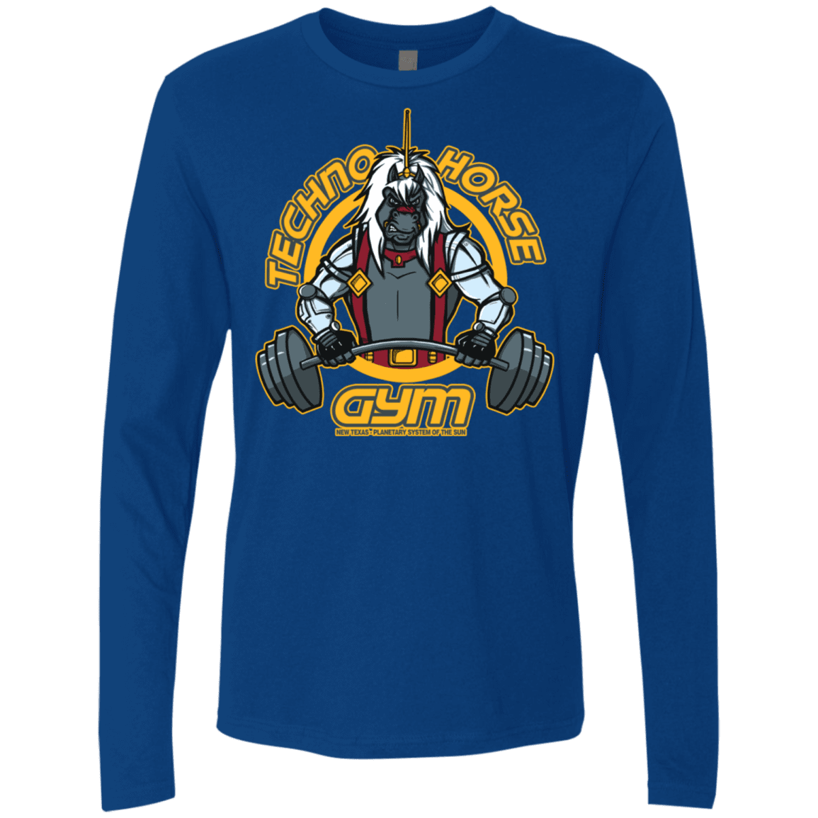 T-Shirts Royal / S Techno Horse Gym Men's Premium Long Sleeve