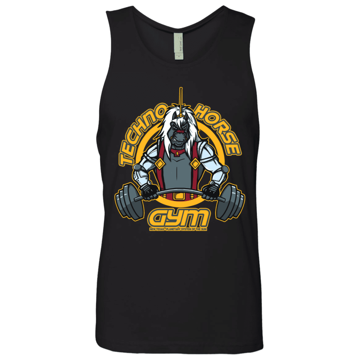 T-Shirts Black / S Techno Horse Gym Men's Premium Tank Top