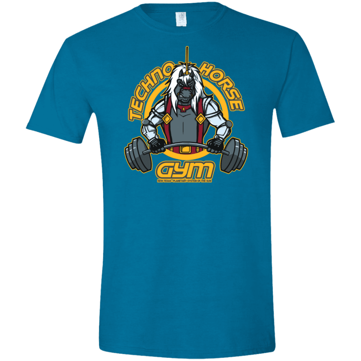 T-Shirts Antique Sapphire / S Techno Horse Gym Men's Semi-Fitted Softstyle