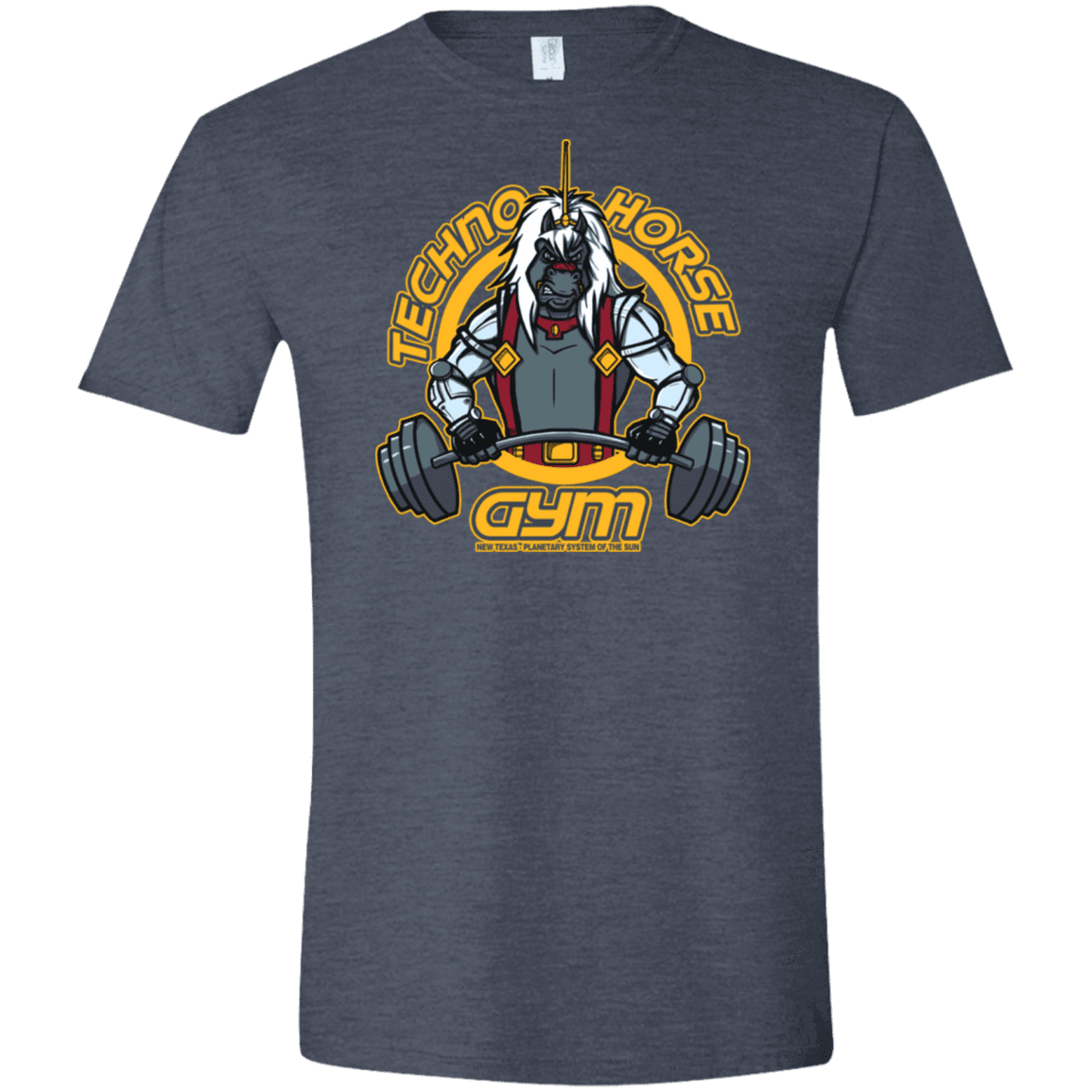 T-Shirts Heather Navy / S Techno Horse Gym Men's Semi-Fitted Softstyle