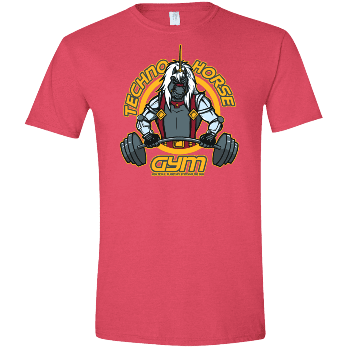 T-Shirts Heather Red / S Techno Horse Gym Men's Semi-Fitted Softstyle