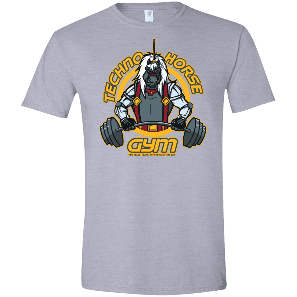 T-Shirts Sport Grey / X-Small Techno Horse Gym Men's Semi-Fitted Softstyle