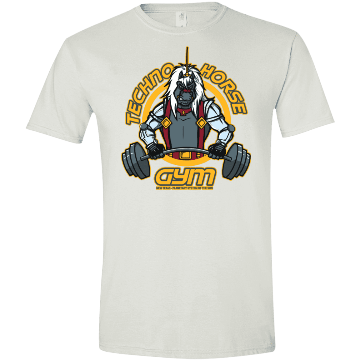 T-Shirts White / X-Small Techno Horse Gym Men's Semi-Fitted Softstyle