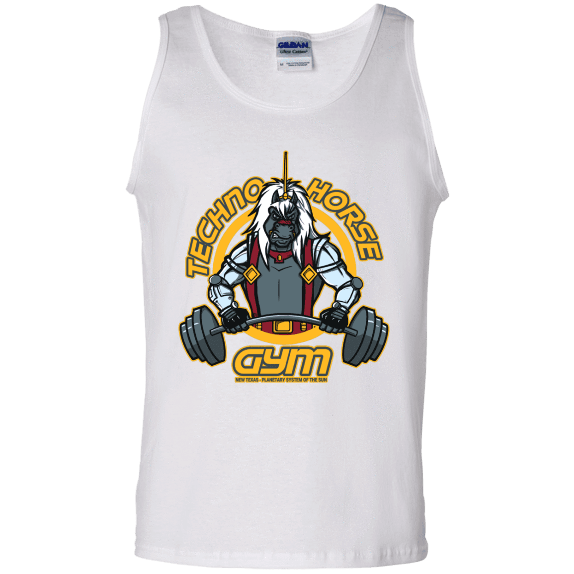 T-Shirts White / S Techno Horse Gym Men's Tank Top