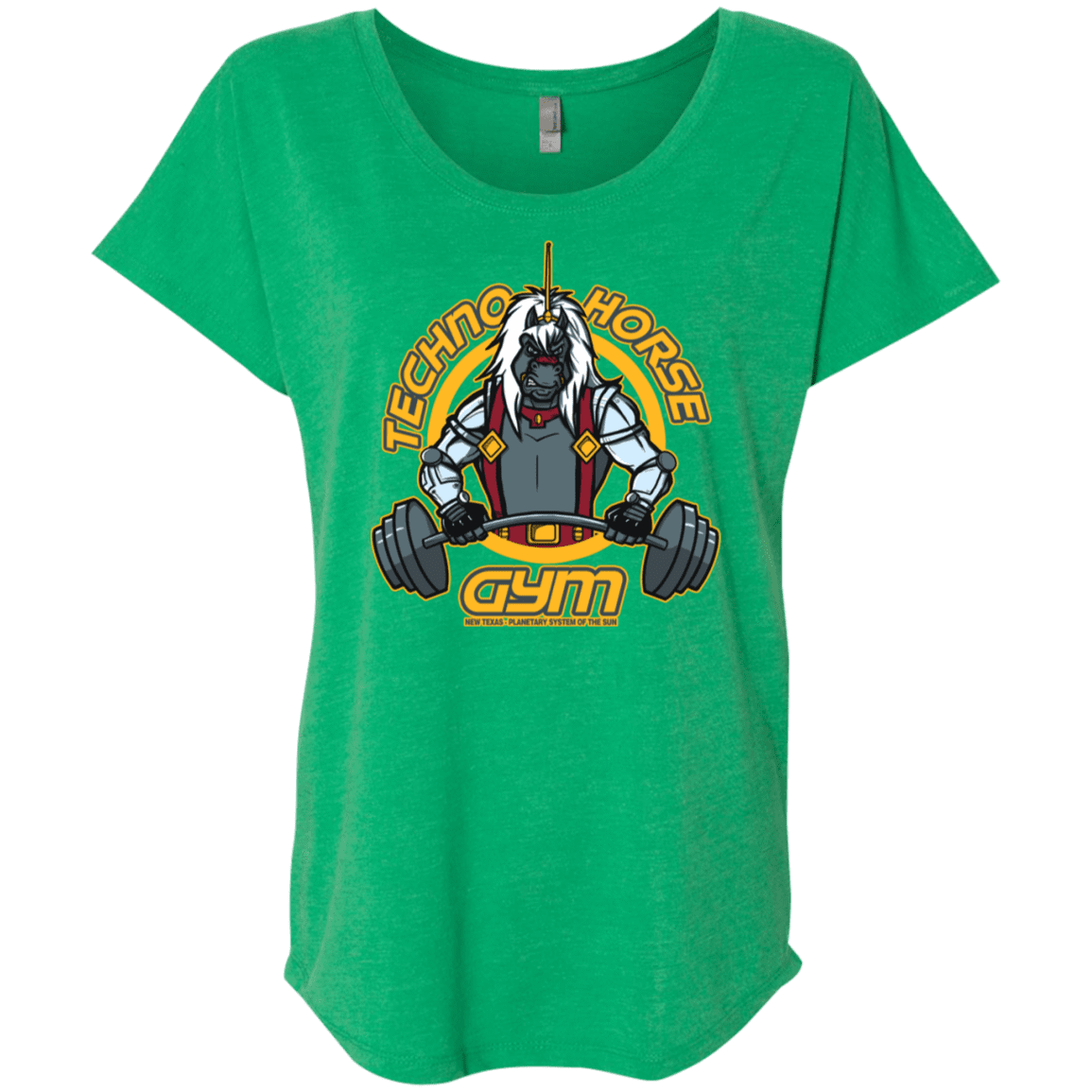 T-Shirts Envy / X-Small Techno Horse Gym Triblend Dolman Sleeve