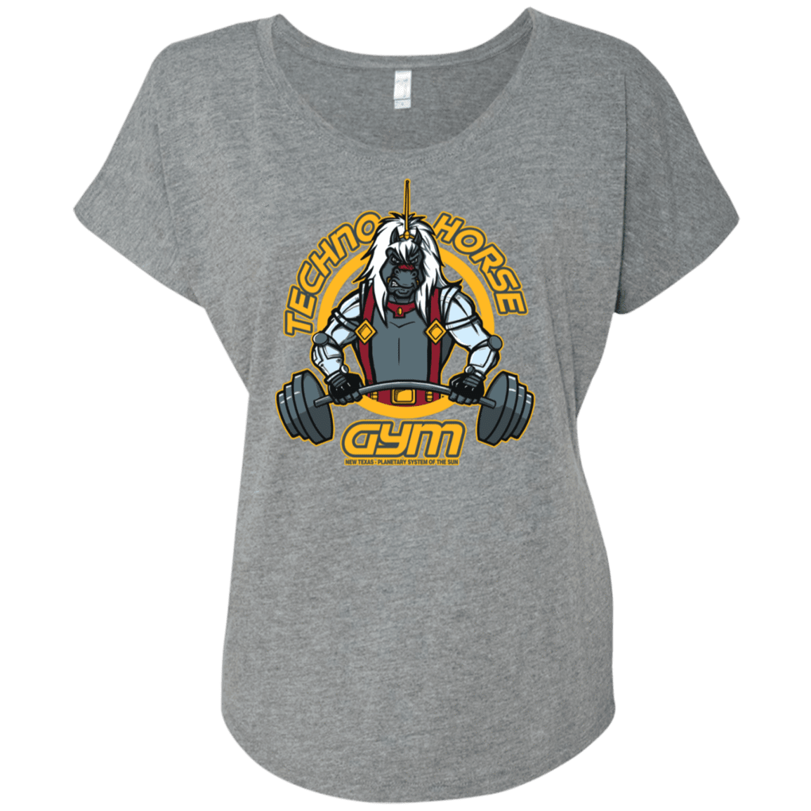 T-Shirts Premium Heather / X-Small Techno Horse Gym Triblend Dolman Sleeve